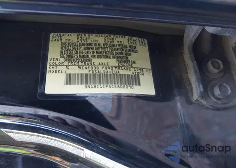 2012 Nissan Versa 1.8 S from USA, damaged, VIN 3N1BC1CP5CK802090